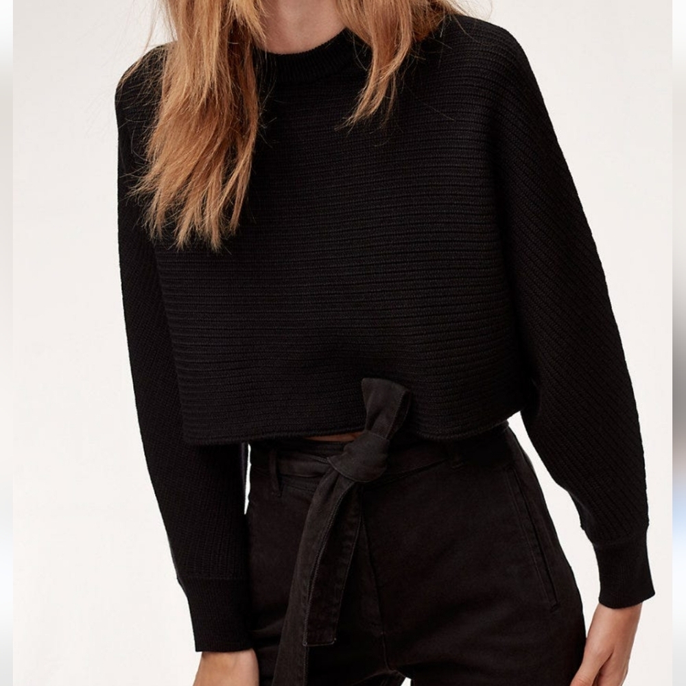 Aritzia Black Logan Cropped Sweater